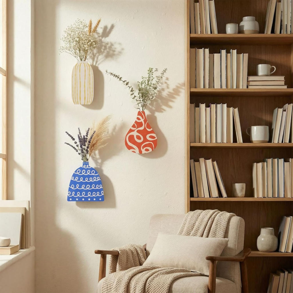 AIM-GGKK colorful ceramic wall mount vases for dopamine decor gallery wall rental home