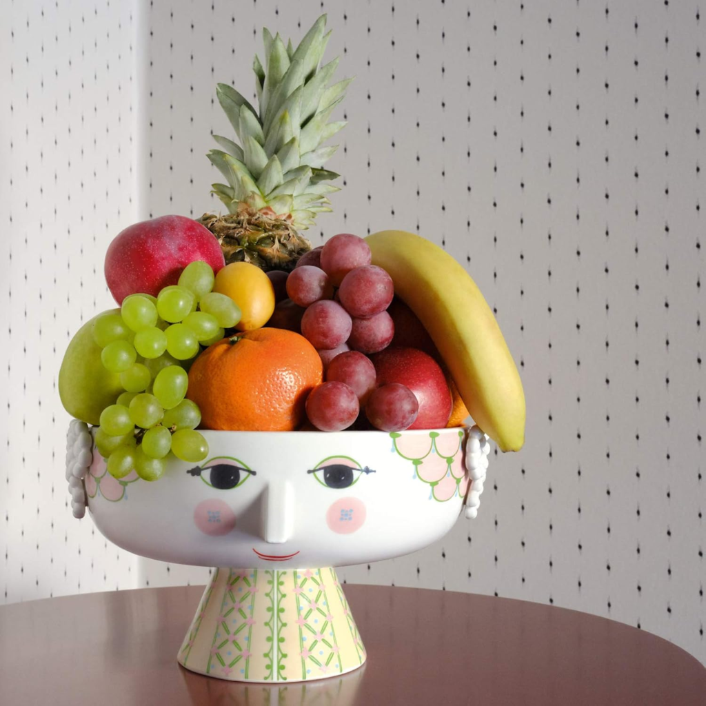 hand painted porcelain fruit bowl stand