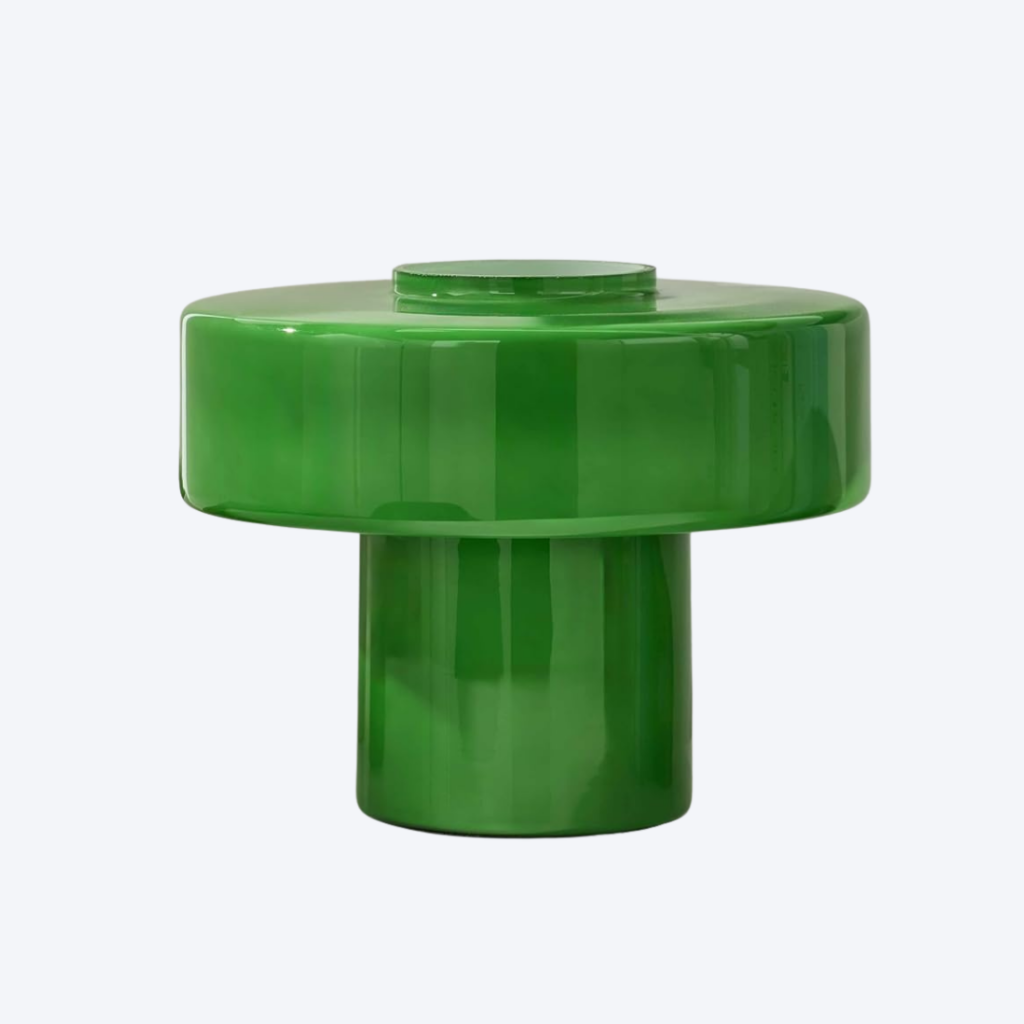 emerald green glass bedside table lamp