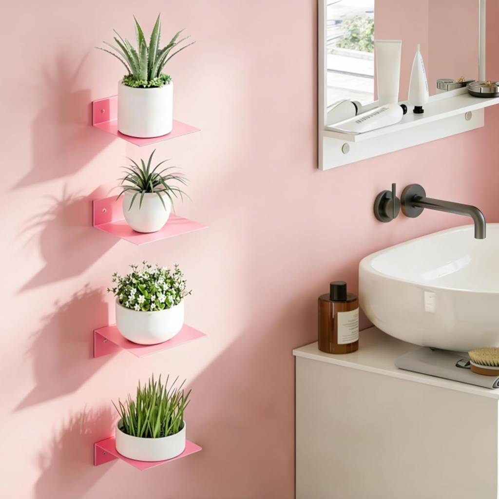 BYCY floating shelves with command strips for renter friendly wall display no drilling