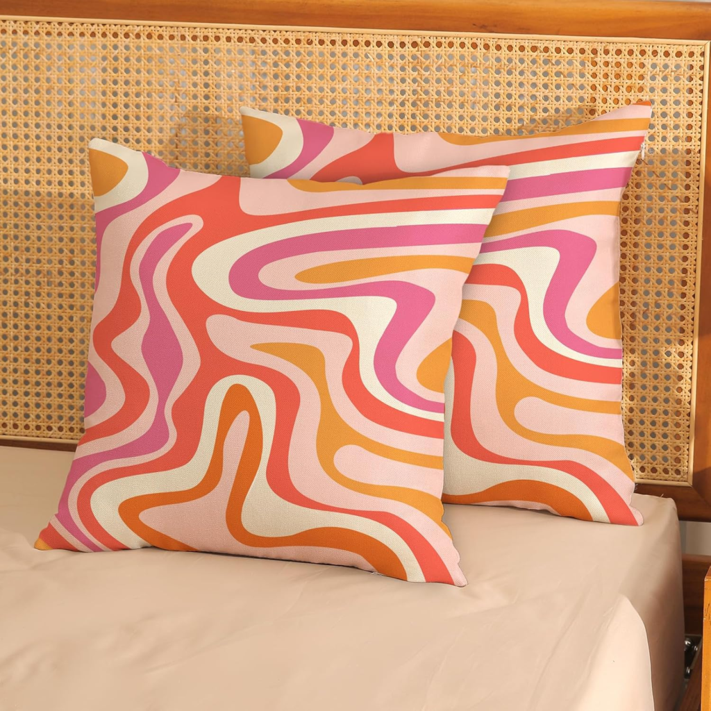 Colorful abstract aesthetic decorative pillow covers for dopamine decor sofa styling