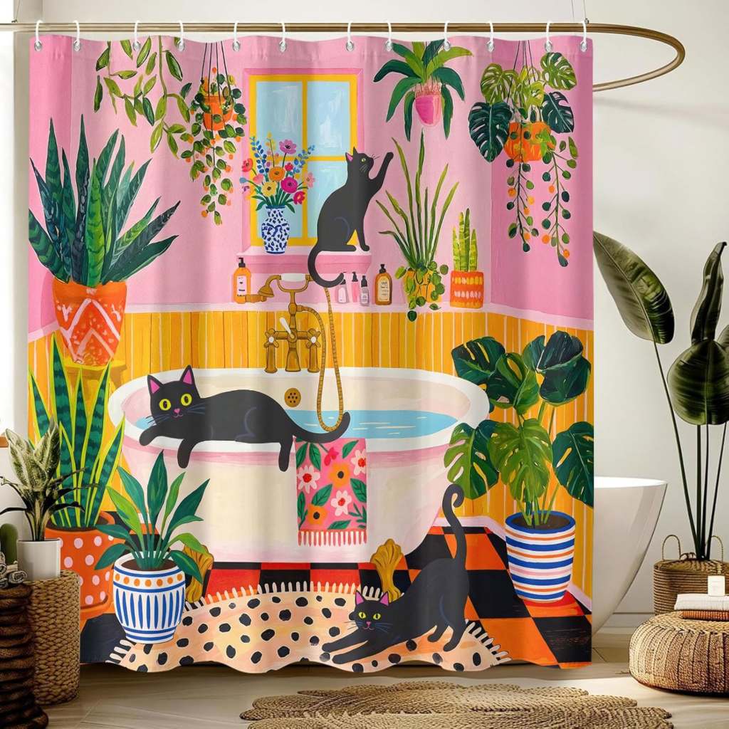 dopamine decor shower curtain