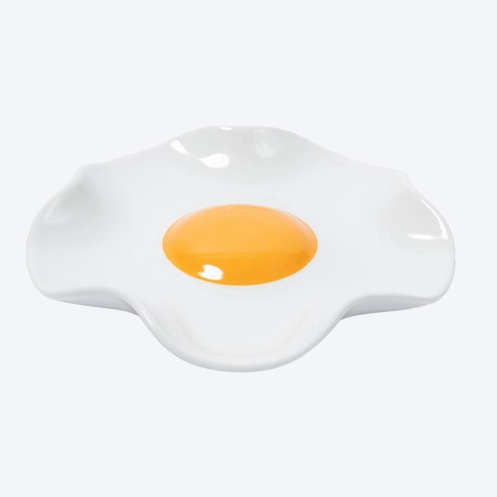fried egg ceramic spoon rest for kitchen