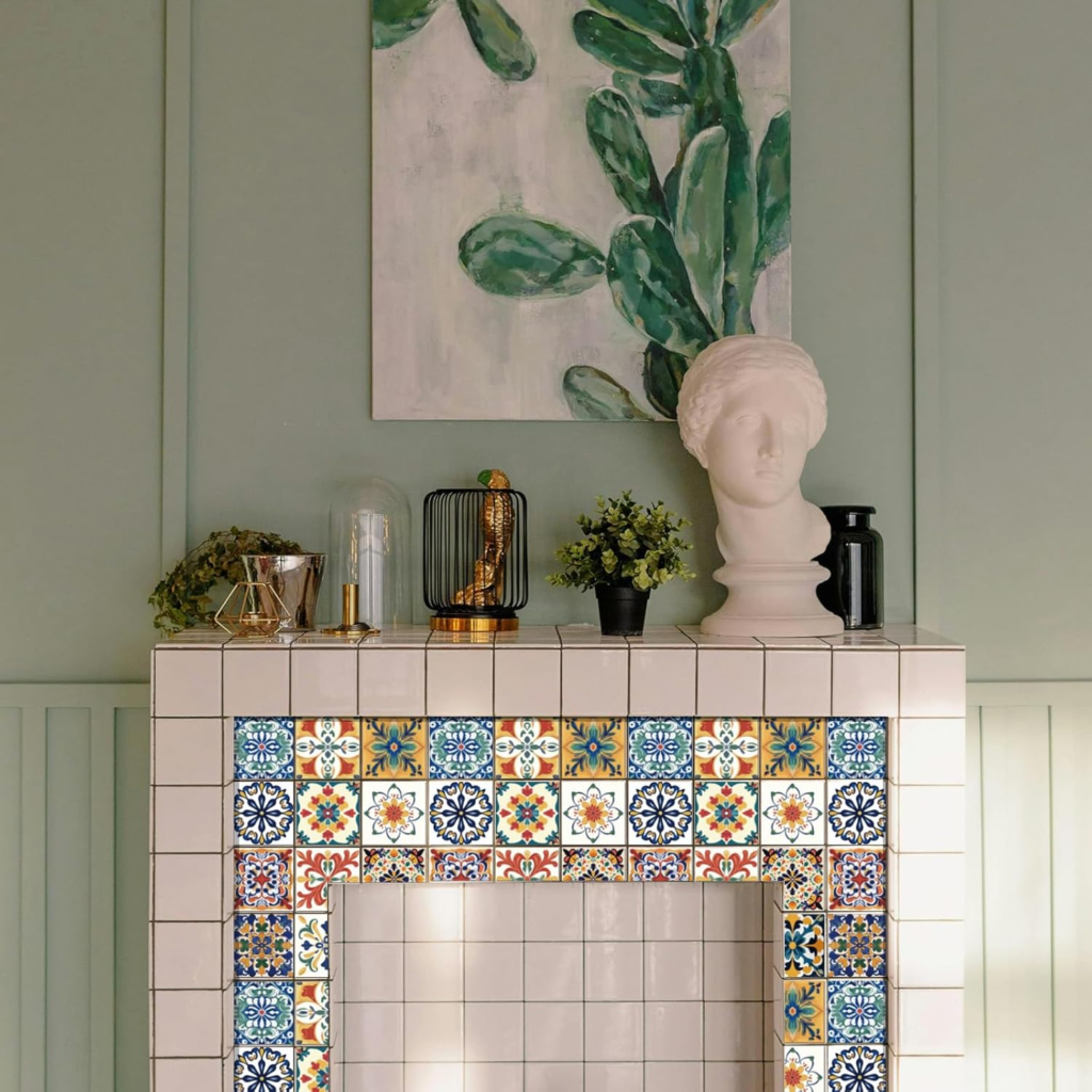 CHGCRAFT Mediterranean colorful peel and stick tile stickers for rental kitchen or bathroom