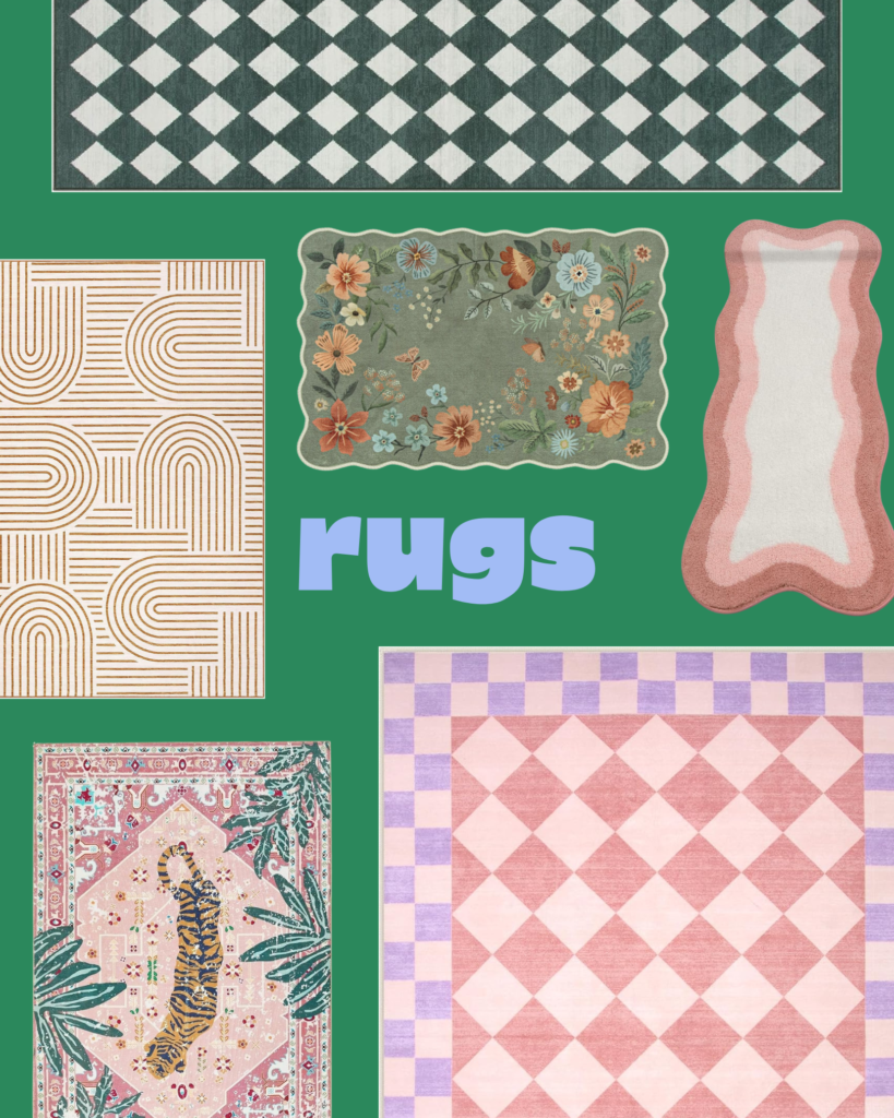 Bold colorful area rugs edit for maximalist and dopamine decor homes
