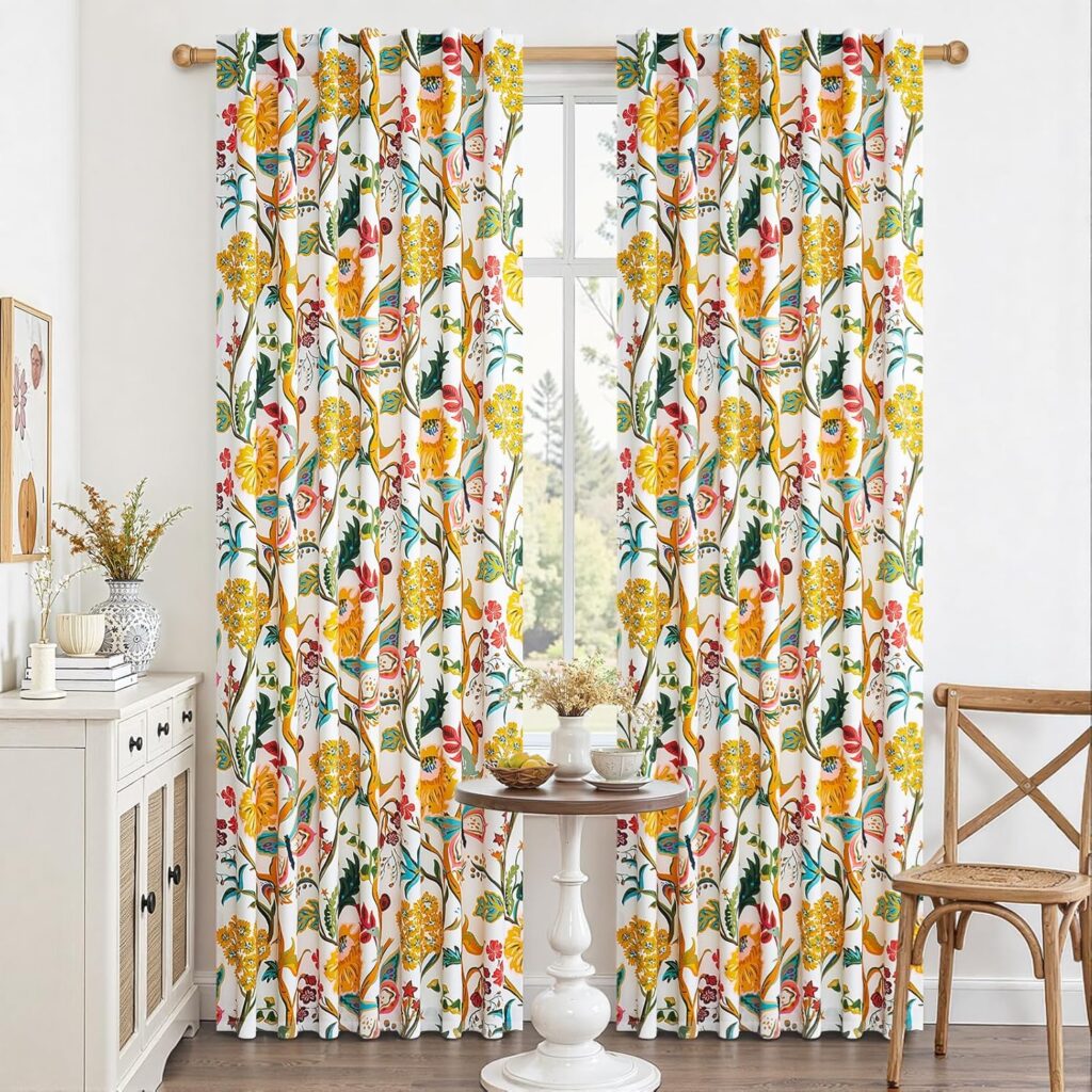 Topfinel butterfly farmhouse colorful curtains for dopamine decor rental living room or bedroom