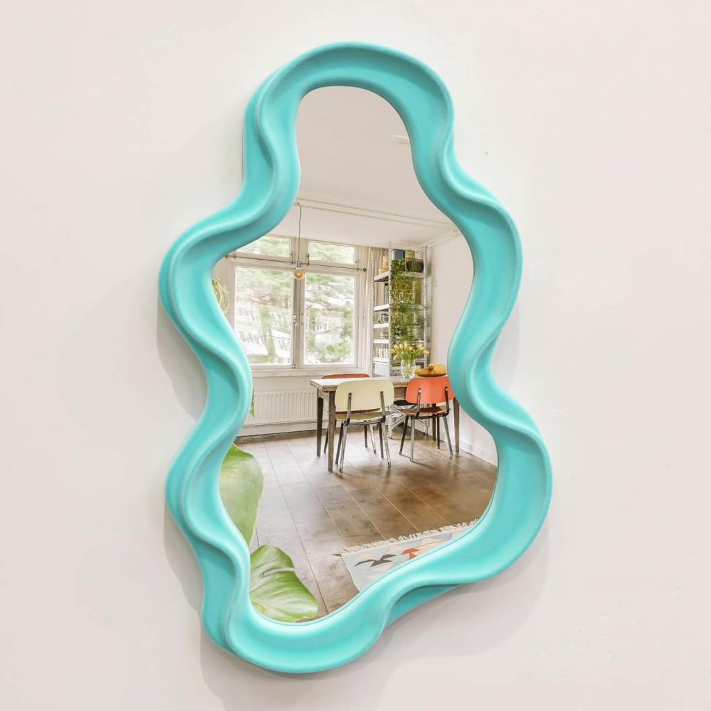 decorative blue mirror wall art